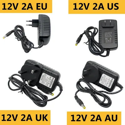 AC DC 12V Power Supply Transformer Adapter 2A 220V To 12V Universal Charger For LED Driver Wall Source Adapter EU US UK AU Plug
