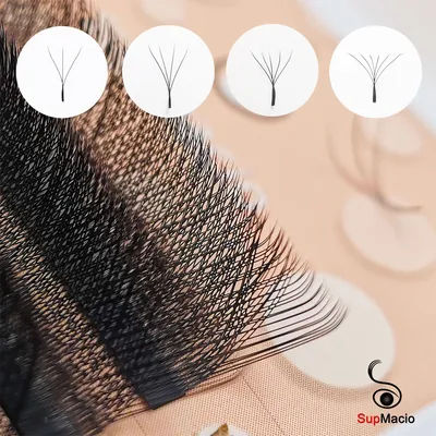 Supmacio 3D 4D 5D 6D W Lashes .07 Premade Volume Fans Premium Mink Eyelash Extension Lashes W Shape Mix Cilios