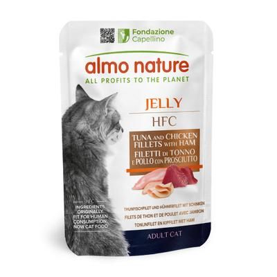 24x55g Tuna Chicken & Ham Jelly Pouches HFC Almo Nature Wet Cat Food