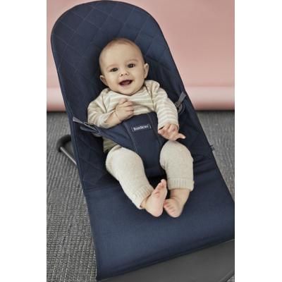 BabyBjrn Bouncer Bliss, Dark Gray Frame Classic Quilt Cotton Midnight Blue