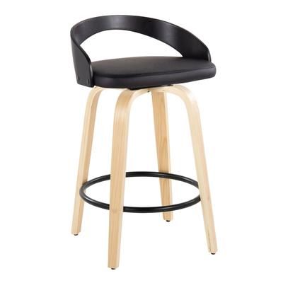 Grotto 26" Fixed-Height Counter Stool - Set Of 2 by Lumisource in Natural Black