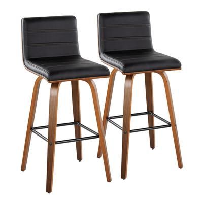 Vasari 30" Fixed-Height Barstool - Set Of 2 by Lumisource in Walnut Black