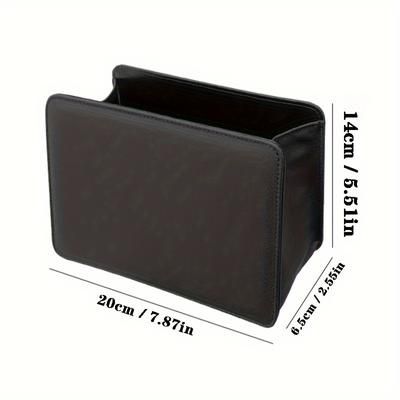 TEMU Pu Leather Car Trash Can & Storage Organizer - Foldable Seat Back Hanging Bin For , For Water Bottles, Tissues, And Small Items, Keeps Your Vehicle Clean And Organized, Car Storage