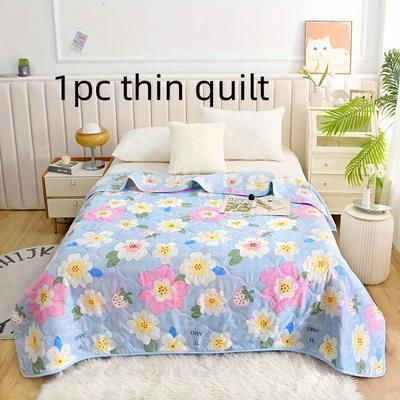 TEMU 1pc Fresh Summer Quilt Air Conditioning Quilt For Bedroom Sofa Office Home Bed