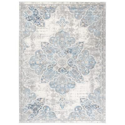 Tappeto da soggiorno vintage crema blu grigio fiori 200x300
