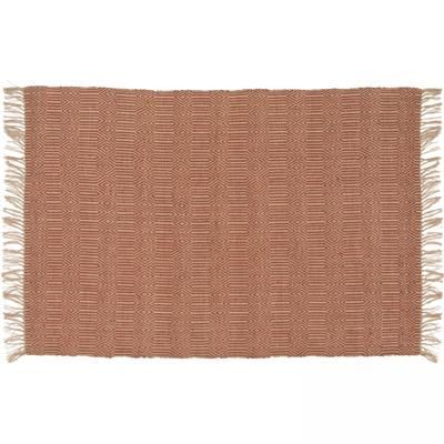 Tappeto con frange in iuta intrecciato a mano terracotta 160 x 230 cm