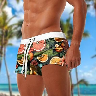 Per uomo Foglia Piante Fiore / Floreale Costumi da bagno Pantaloncini da mare Pantaloncini da Surf Misura del girovita medio Moda Designer Surf Ferie Spiaggia Coulisse Tasca Elastico in vita