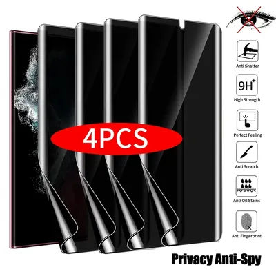 4Pcs Anti Spy Hydrogel Film For Samsung Galaxy S20 Plus S21 FE S22 S23 S24 Ultra Plus Note 10 20