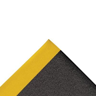 NoTrax 411S3312BY Sof-Tred Anti-Fatigue Floor Mat - 3' x 12', 3/8" Thick, Black/Yellow