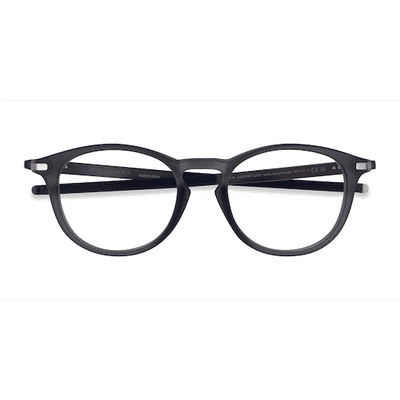 Unisex s round Matte Gray Plastic Prescription eyeglasses - Eyebuydirect s Oakley Pitchman R A