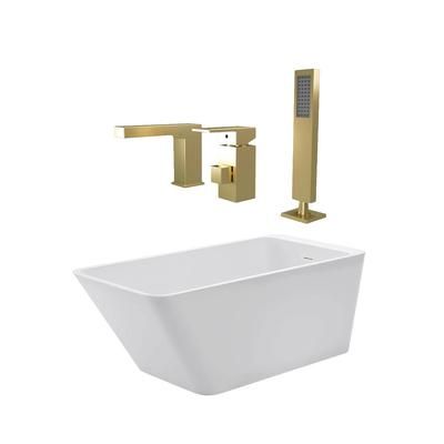 Randolph Morris Hannah 59 Inch Acrylic Contemporary Freestanding Bathtub Package RMBP17-59-BBF7