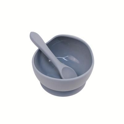 TEMU Tyry.hu (customized Name Available) Customized With Suction, 2pcs Silicone Bowl And Spoon Set, Bpa Free Self Feeding Utensils