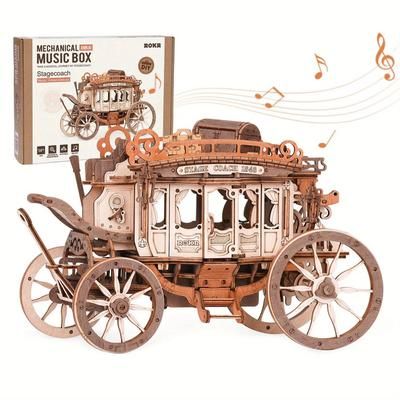 TEMU Music Box 3d Wooden Puzzle For Adults Birthday Anniversary Day Gift Hobby Stem Kits Model Easy To Build Christmas Gift