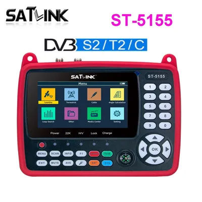 Satlink ST-5155 DVB-S2+DVB-C+ DVB-T2 Combo MPEG4 HD H.265 satellite finder Meter 4.3 inch VS ST-5150 gtmedia V8 Finder2 pro max
