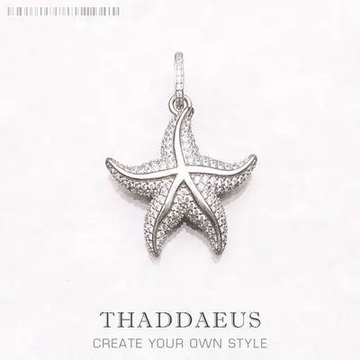 Pendant Sparkling Starfish Summer Brand New Fine Jewelry Trendy 925 Sterling Silver Accessories Ocean Spirit Gift For Women