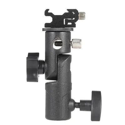 Hot Shoe Speedlite Umbrella Holder Light Stand E Type Hot-Shoe Flash Holder Adapter 180-degree Angle