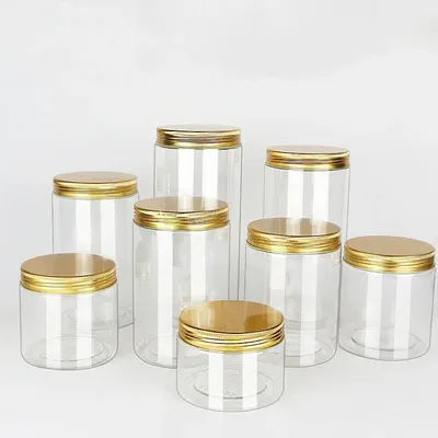 Wholesale Clear PET Plastic Jars 150ml 200ml 250ml Transparent Empty Cosmetic Mask Cream Wax Packaging Containers Pots With Lids
