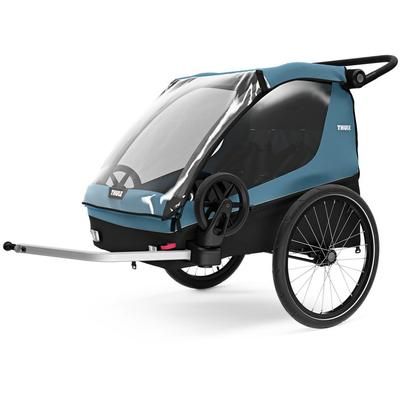 Thule Courier Bicycle Trailer + Stroller Cargo Bundle - Aegean Blue / Black
