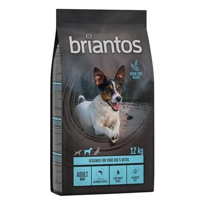 2x12kg Briantos Adult Mini Dry Dog Food Grain Free Salmon & Potato