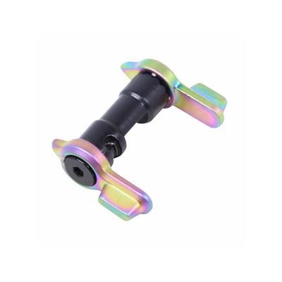 Guntec USA AR-15 Multi Degree Short Throw Ambi Safety Matte Rainbow Pvd Coated AMBI-STMD-M-RPVD