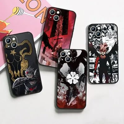 Black Clover Asta Phone Case For Apple iPhone 15 14 13 12 mini 11 XS XR X 8 7 Pro Max Plus Black