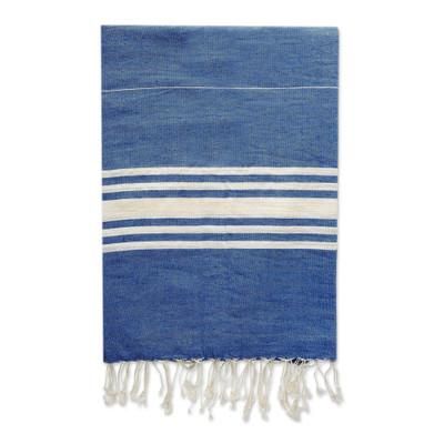 Peshtemal Plush,'100% Turkish Cotton Blue Towel'