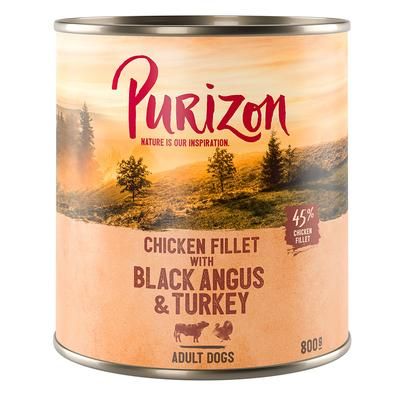 6x800g Beef, Turkey Adult Purizon Wet Dog Food