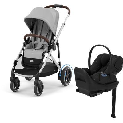 Cybex eGazelle S + Cloud G Lux SensorSafe Travel System Bundle - Silver Frame / Stone Grey / Moon Bl
