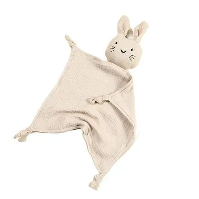 Bébé dessin animé lapin coton mousseline couette 30*30CM mignon nouveau-né bébé dormir poupées couvertures infantile Squale rot vêtements bavoirs