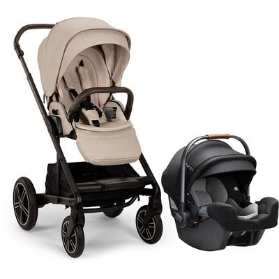 Nuna MIXX Next with Magnetic Buckle + PIPA RX Travel System Bundle - Biscotti / Caviar