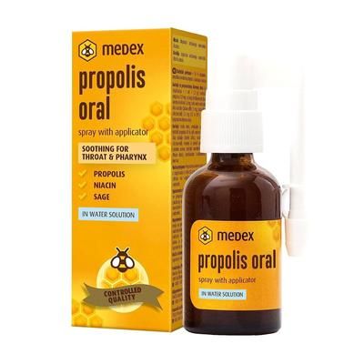 Medex Propolis Spray orale, per bocca e gola, a base d'acqua, SENZA al