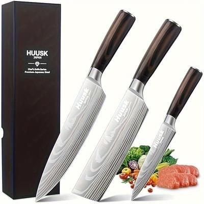 TEMU Knives Set, Japanese Chef Knife Set Professional Kitchen Knife Set, Ultra Sharp Cooking Knives Sets With Wood Handle For Home, Outdoor Camping Bbq, Gift Idea Men