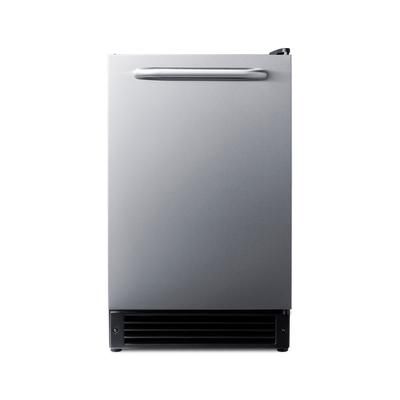 Summit BIM26 15"W Crescent Cube Undercounter Commercial Ice Machine - 15 lbs/day, Air Cooled, No Drain Needed, 115v, Silver