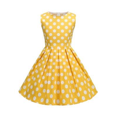 Giornata dell'indipendenza Anni 1950 Retrò Vintage Vestito Abito Swing Vestito Svasato Floreale Costume Ragazze Mascherata Casual Quotidiano Addio al Nubilato Bambini Vestito Abiti per il ritorno