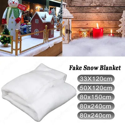 Couverture de neige artificielle en coton pour la décoration de la maison, fausse neige, fête de Noël, nouvel an, hiver, feuille de polymères