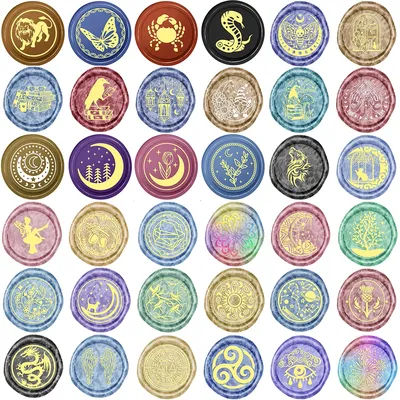 Butterfly Bird Lion Animal Plant Wax Sealing Stamper 25mm Removable Head Moon Sun Abstract Pattern for DIY Envelope Making 2024