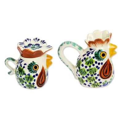 'Roosters' - Hand Made Ceramic Multicolor Bird Coffee & Tea