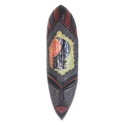 Vigilant One,'Handcrafted Ghanaian Sese Wood Warrior African Mask'