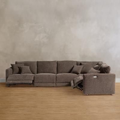 Tristan Power Sectional Seating - Build Your Own, Armless Power Chair, Power Reclining Armless Chair/Everett Linen - Grandin Road