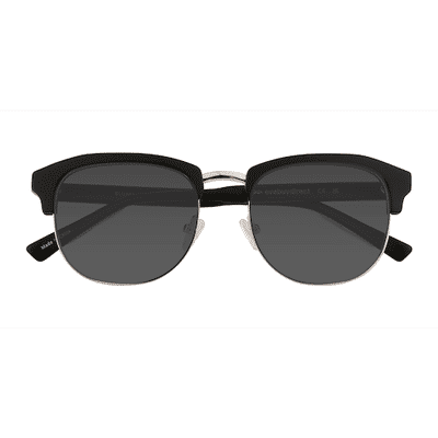 Unisex s browline Black Silver Acetate,Eco Friendly,Metal Prescription sunglasses - Eyebuydirect s Blume