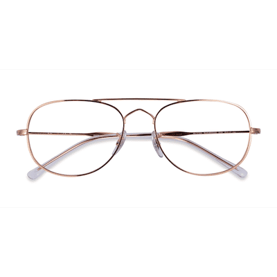 Unisex s aviator Rose Gold Metal Prescription eyeglasses - Eyebuydirect s Ray-Ban RB3735V Bain Bridge