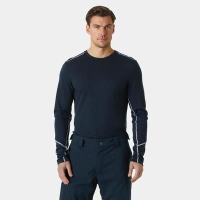 Helly Hansen Men's Lifa Merino Midweight Crew Base Layer Navy M