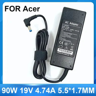 AC Adapter 90W 19V 4.74A 5.5x1.7mm Laptop Adapter Charger for ACER ASPIRE 5750G 5755G 7110 9300 E1-531 E1-571G M5-581G V5-571