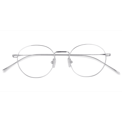 Unisex s round Silver Titanium Prescription eyeglasses - Eyebuydirect s Aegis