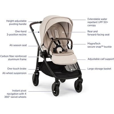 Nuna SWIV Stroller + TRIV & SWIV Bassinet + Stand Bundle - Chai / Caviar