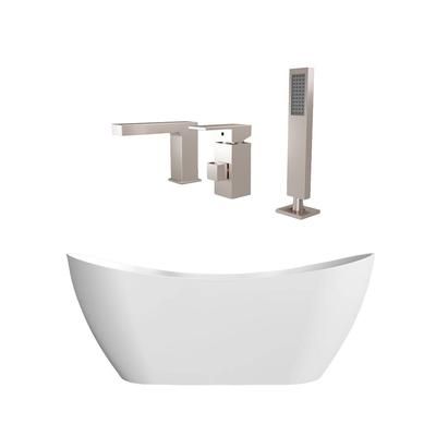 Randolph Morris Maxwell 71 Inch Acrylic Double Slipper Freestanding Tub and Faucet Package RMD76-BNF7