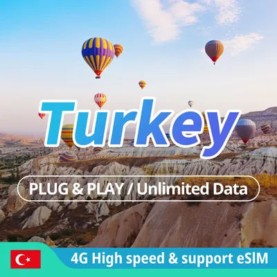 Turkey Prepaid Data SIM Card 4G Internet Unlimited Data Sim Card Travel Abroad Data Card For Turkey Europe