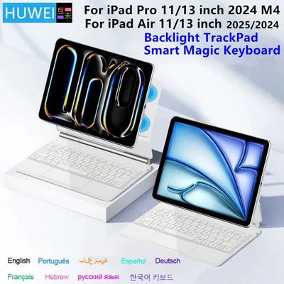 Backlit Magic Keyboard for iPad Pro 11 13 2024 M4 Case for iPad Air 11 13 Inch M2 Case iPad Air 11 13 2025 M3 Smart Cover folio