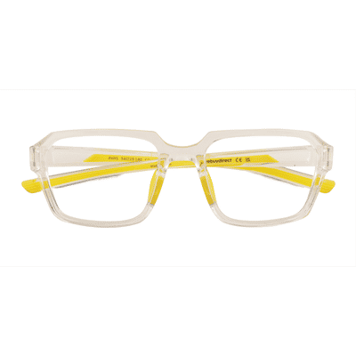 Unisex s square Clear Yellow Plastic Prescription eyeglasses - Eyebuydirect s Phys