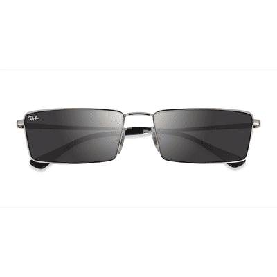 Unisex s rectangle Light Gold Metal Prescription sunglasses - Eyebuydirect s Ray-Ban RB3741 Emy
